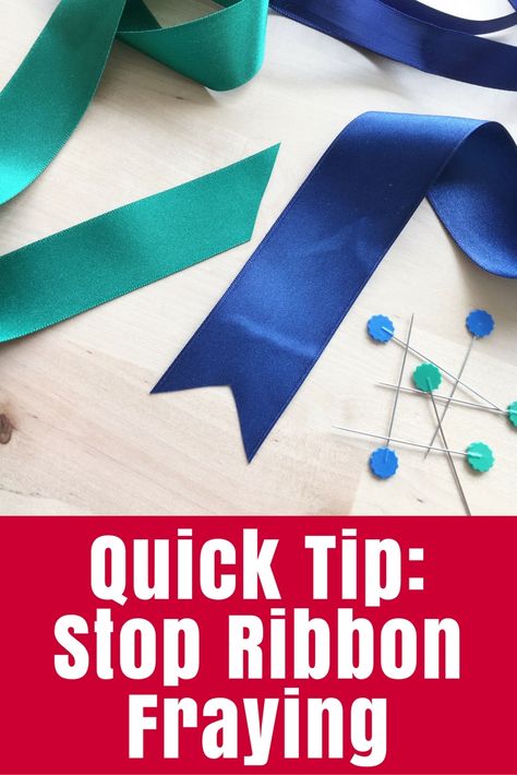 Quick Tip: Stop Ribbon Fraying - If you're working with ribbon in your crafts or simply using ribbons in hair, you want to stop the ends from fraying with this simple tricks. Ribbons In Hair, Cheer Ribbon, Artificial Christmas Garland, Ribbon Ends, What To Use, Ribbon Belt, White Lights, Sewing Ribbon, How To Make Ribbon