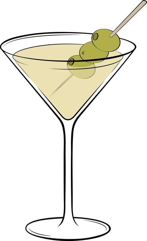 Dry Martini Cocktail vector illustration Cocktail Illustration Art, Drink Art Illustration, Martini Glass Illustration, Cocktail Glass Drawing, Cocktail Glass Illustration, Martini Glass Drawing, Martini Glass Painting, Martini Drawing, Martini Illustration