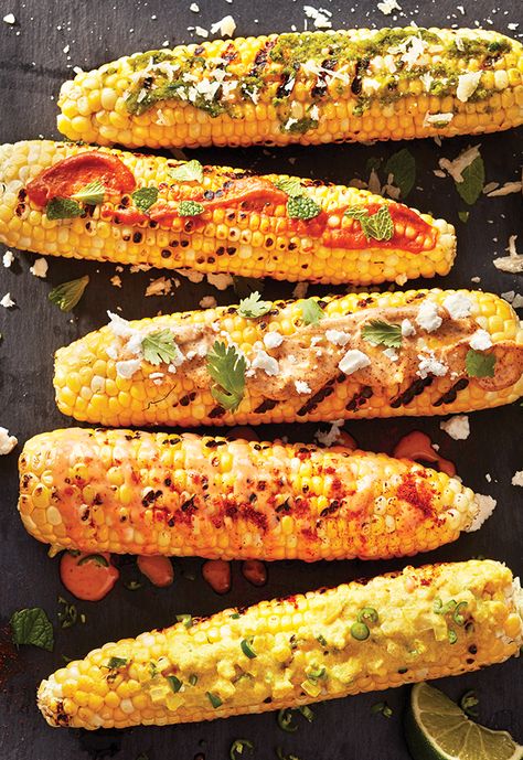 September Produce, Fried Corn On The Cob Recipe, Summer Corn Recipes, Mexican Elote, Fresh Corn Recipes, Air Fryer Corn, Buttery Corn, South American Food, Lime Butter