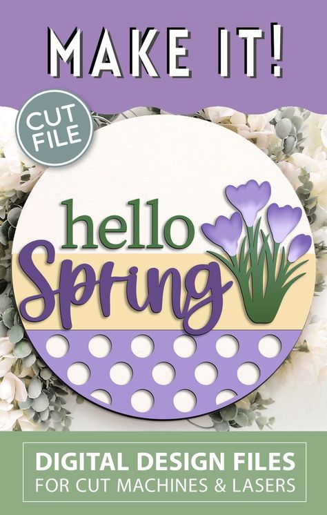 Welcome Spring Sign, Spring Round Door Hanger, Spring Cricut Projects, Spring Signs Diy, Spring Door Hangers Diy, Spring Door Hangers Wooden, Spring Round Wood Signs, Hello Spring Door Hanger, Spring Wood Signs