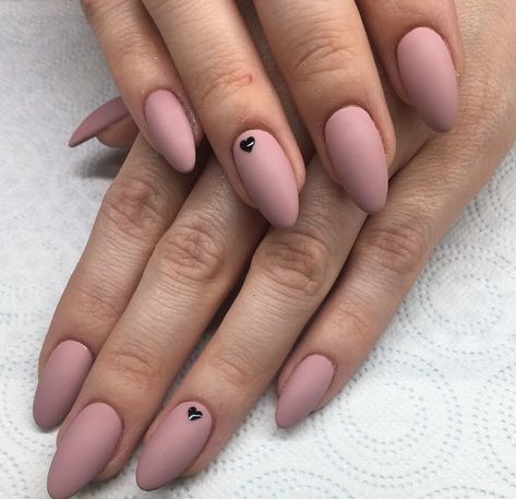 Natural Nail Acrylic, Nail Acrylic Designs, Nail Acrylic Ideas, Matte Almond Nails, Matted Nails, Matte Pink Nails, Small Nails, Sunflower Nails, Velvet Nails