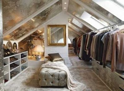 A Touch of Southern Grace : Dream Closet Budget Bedroom Design, Aesthetic Attic Bedroom, Cozy Bedroom Aesthetic, Bedroom Design On A Budget, Attic Bedroom Ideas, Dressing Room Ideas, Bedroom Design Modern, Attic Ideas, Attic Closet