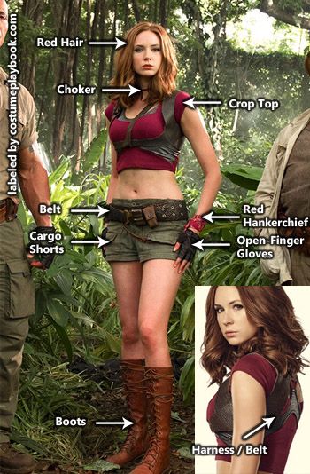 Costume Guide Dress up as the latest action hero female, Ruby Roundhouse! Action Halloween Costumes, Ruby Roundhouse Halloween Costume, Ruby Roundhouse Jumanji, Jumanji Halloween Costumes, Jumanji Costume Ideas, Megacon Outfits, Female Character Costumes, Ruby Roundhouse Costume, Movie Dress Up Ideas