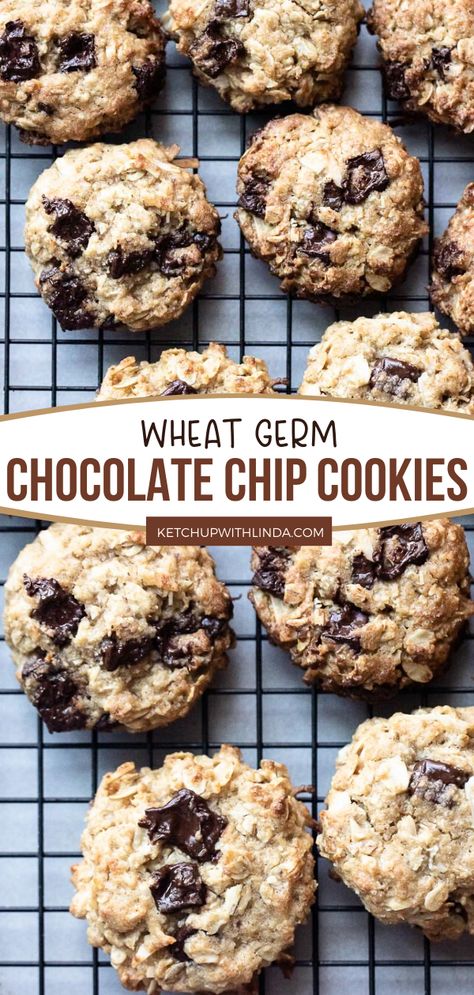 How to make wheat germ oatmeal chocolate chip cookies? This homemade cookie recipe is the answer! Filled with oats, wheat germ, and chocolate, this recipe is so addicting and delicious. Perfect for an easy breakfast on the go or as an afternoon energy-boosting snack! Cookies For A Cookie Exchange, Wheat Germ Recipes, Valentine Breakfast, Holiday Baking List, Baking List, Brunch Cake, Perfect Cookies, Cookie Exchange Party, Filling Snacks