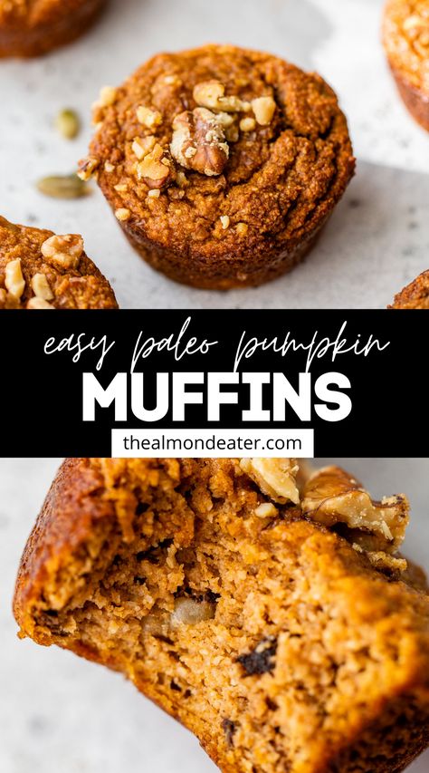 Pumpkin Recipes With Almond Flour, Almond Pumpkin Muffins, Gluten Free Pumpkin Muffins Healthy, Pumpkin Almond Flour Muffins, Pumpkin Muffins Almond Flour, Easy Almond Flour Pumpkin Muffins, Gf Pumpkin Muffins Healthy Recipes, Healthy Pumpkin Muffins Almond Flour, Paleo Protein Muffins