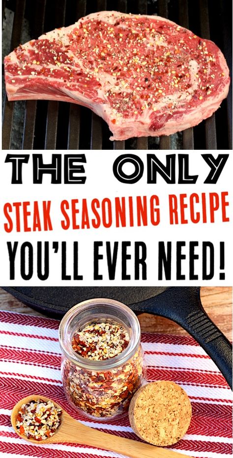 Steak Recipes In Oven, Steak Seasoning Recipe, Best Steak Seasoning, Season Steak Recipes, Homemade Dry Mixes, Steak Rubs, Dry Rub Recipes, Spice Blends Recipes, Spice Mix Recipes