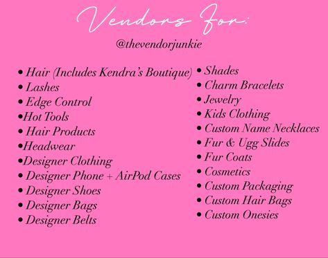 GO TO INSTAGRAM & CHECK OUT THEIR VENDORS LIST! Very AFFORDABLE Small Business Vendors, Vendor List Boutique, Wholesale Vendors List Free Home Decor, Hair Vendors Wholesale List, Wholesale Vendors List Free, Boutique Vendors, Business Vendors, Small Business Ideas Products, Starting Business