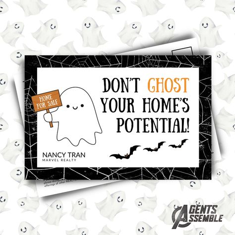 "Spooky Halloween Postcard For Realtor It's time to step up your October marketing with this spooky Halloween Postcard template for Realtors! Perfect to include in your marketing campaign and send to your real estate farm. Did someone say new leads? :-) Save 50% if you buy 5 or more items with the code: 𝟱𝗙𝗢𝗥𝟱𝟬 𝗛𝗢𝗪 𝗧𝗢 𝗘𝗗𝗜𝗧 You can instantly download and edit this template using the free version of Canva. Canva is an online editor that allows you to customize anything from uploading your own photos, changing the text, editing the colors, and so much more! 𝗪𝗛𝗔𝗧'𝗦 𝗜𝗡𝗖𝗟𝗨𝗗𝗘𝗗 * PDF Instructions with Template Link(s) * (1) Halloween Postcard Template, Front & Back - Template Size is 6\" x 9\" 𝗔𝗖𝗖𝗘𝗦𝗦𝗜𝗡𝗚 𝗬𝗢𝗨𝗥 𝗧𝗘𝗠𝗣𝗟𝗔𝗧𝗘 * Head over to your recent orders Realtor Mailer Ideas, Halloween Real Estate, Halloween Real Estate Marketing Ideas, October Real Estate, Realtor Halloween Marketing, Real Estate Marketing Halloween, Fall Real Estate Mailers, Real Estate Post Cards, Real Estate October Posts