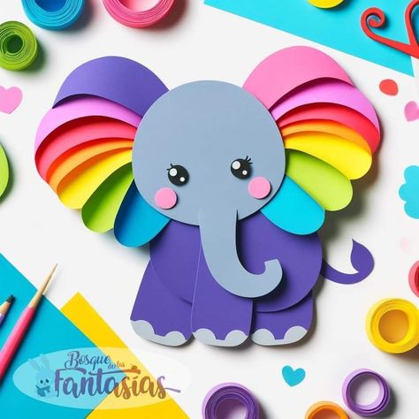 Elephant Kids Craft, Kindergarten Elephant Craft, Elephant Art Kindergarten, Paper Craft Elephant, Asian Elephant Crafts For Kids, Construction Paper Crafts, Montessori Toddler Activities, Hand Crafts For Kids, Preschool Arts And Crafts