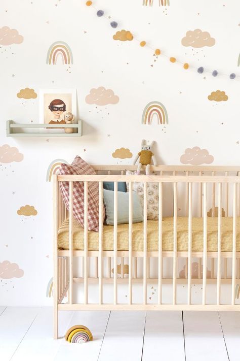 Rainbow Nursery Theme, Nursery Bedroom Ideas, Contemporary Palette, Nursery Decor Inspiration, Baby Nursery Inspiration, Nursery Rainbow, Girl Nursery Room, Nursery Room Design, Baby Room Inspiration