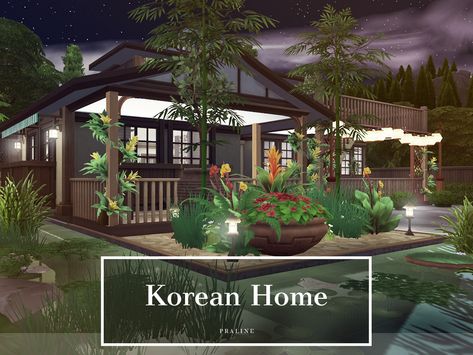 Sims 4 Korean House Plan, Sims 4 Korean Lots, Sims 4 Cc Maxis Match Home Decor, Sims 4 Korean House Cc, Sims 4 Japanese Cc Clothes Maxis Match, Penthouse Apartment Layout, The Sims 4 Cc Korean Furniture, Sims 4 Asian House, The Sims 4 Korean Cc