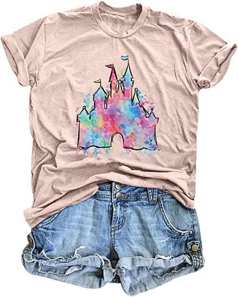 PRICES MAY VARY. Material: The Cute Magical Graphic Shirt is made up of 65%cotton, 35%Polyester, soft and breathable to wear. Feature: Magical Shirt for Women, Magic Kingdom shirts, cute Castle Graphic tshirt, funny Family Vacation Tee, Casual short sleeve Tops. Occasions: Magic Castle Shirt suit for casual, workout, office, party, home, daily wear, sport.Great for party, christmas, halloween day, Thanksgiving, holidays, vacation, music festivals, girls night out etc. Fashion Mix: You can simply Disneyland Outfits, Magic Castle, Vacation Tops, Cute Graphic Tees, Holiday Tops, Casual Summer Tops, Disney Shirt, Short Sleeve Tops, Disney Outfits