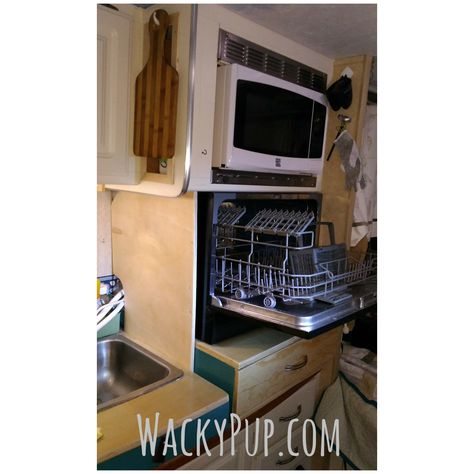 Install a real dishwasher in your tiny house or camper Camper Mods, Stainless Steel Dishwasher, Creative Living, Amazing Ideas, Rv Travel, Diy Installation, Double Wall Oven, Modern Technology, Pin It