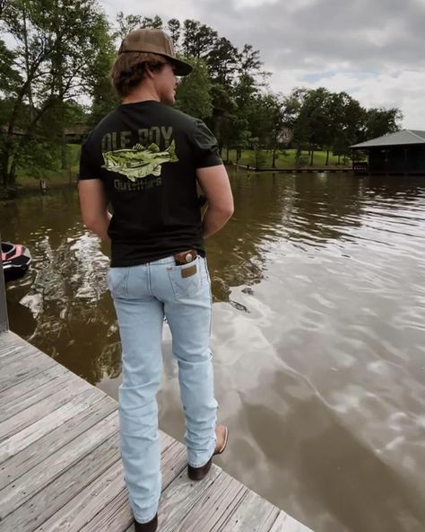 What’s up Ole Boy! Check out our Ole Boy Bass Tee. The detail on this design by our friend @dawsonian.studios is 🔥! Pick you up one today before they’re gone! #oleboy #oleboyoutfitters #bass #bassfishing #fishing #fishing🎣 #fishinglife #lake #lakelife #fishin #fishingtrip #follow #followus #viral #viralvideos #viralreels #viralinstagram Men Fishing Outfit, Country Guys Outfits, Country Teen Boy, Country Boy Style, Attractive Country Guy, Bf Clothes, Country Boy Outfits, Mens Fits, Hot Country Guy Fishing