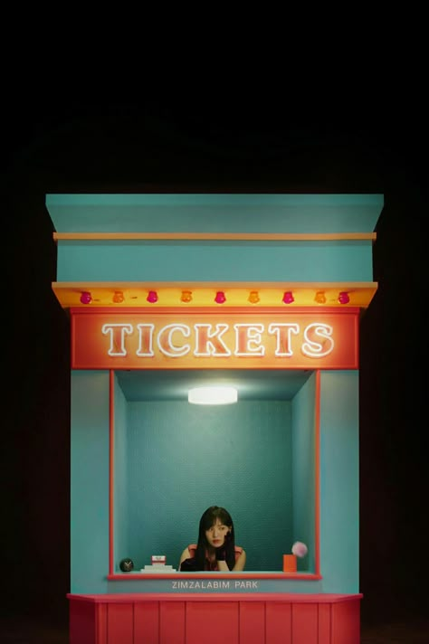 #redvelvet #zimzalabim #wendy #kpop Zimzalabim Aesthetic, Game Show Aesthetic, Wendy Kpop, Circus Game, Carnival Booths, Retro Cinema, Theater Poster, Event Entrance, Photobooth Ideas