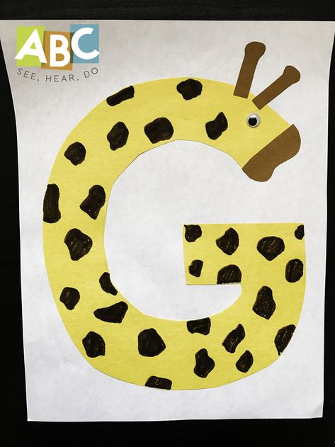 Letter G Crafts For Preschoolers, Letter G Craft, G Craft, G Is For Giraffe, Letter G Crafts, Letter G Activities, Preschool Letter Crafts, Alphabet Crafts Preschool, Alphabet Letter Crafts