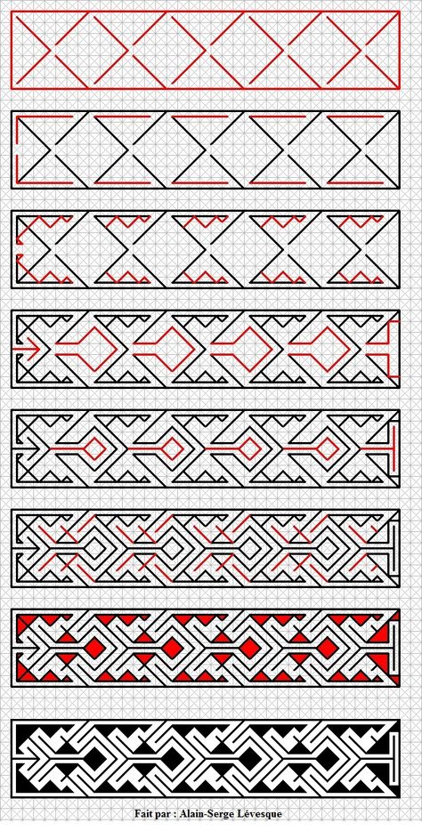 Voici un motif d'art celtique fait étape par étape. / Here is a key pattern Celtic art done step by step