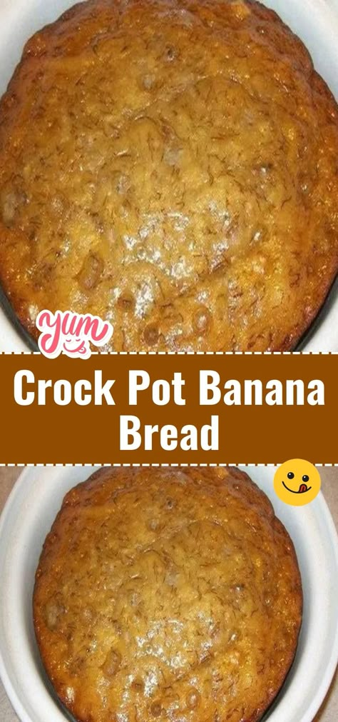 Make your banana bread in a slow cooker with Crock Pot Banana Bread. It's a convenient way to enjoy this classic treat, and the aroma is simply delightful. #BananaBread #SlowCookerBaking #ConvenientTreats Crock Pot Banana Bread, Crockpot Banana Bread, Slow Cooker Banana Bread, Slow Cooker Cake, Crock Pot Bread, Slow Cooker Bread, Slow Cooker Baking, Crockpot Dessert Recipes, Homemade Banana Bread