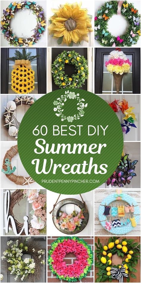 May Wreath Ideas, Crafts Wreaths & Garlands, Sunflower Wreaths Diy, Summer Door Wreaths Diy, Summer Crafts Diy, Fruit Wreaths, Diy Summer Wreaths, Summer Wreath Ideas, Summer Door Decorations