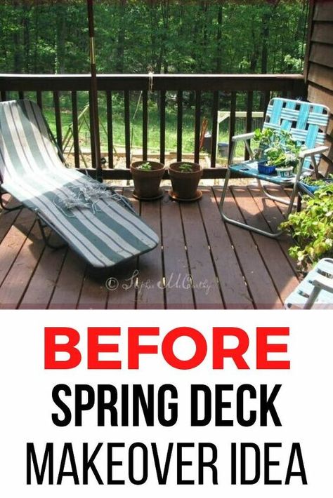 Are you looking for a creative and cheap back porch wood deck makeover? check out this before and after boho decor inspiration, perfect if your porch is made out of old wood, and even better if you have a small deck. #diy #deck #makeover Small Deck Makeover, Fence Table, Boho Decor Inspiration, Deck Diy, Deck Fence, Porch Wood, Deck Makeover, Build A Table, Deck Paint