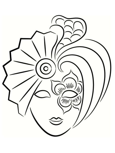 Si vous cherchez un coloriage de Mardi Gras, vous êtes au bon endroit !! Voici la sélection de coloriages gratuits sur le thème du carnaval de Jeux et Co... Coloring Mask, Theme Carnaval, Venetian Carnival Masks, Mask Drawing, Venetian Masks, Carnival Masks, 로고 디자인, Coloring Book Pages, Colouring Pages