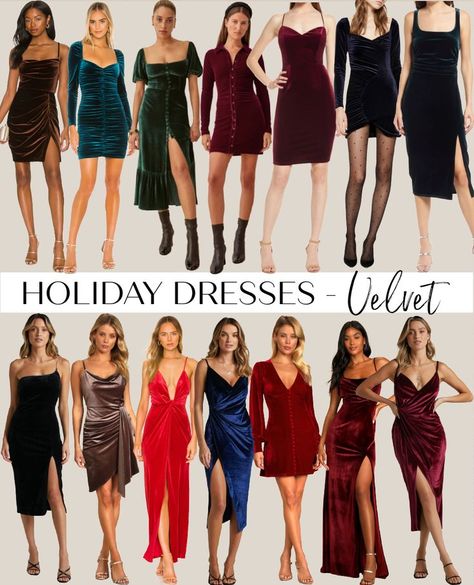 Velvet Holiday Dresses! Check out my favorite dresses for your holiday events or winter weddings. These options are at a variety of price ranges. Shop below 👇 #LTKCyberweek #LTKSeasonal Dress Outfits Winter, New Years Dresses, Dresses Christmas Party, Holiday Party Dresses Christmas, Velvet Dresses Outfit, Christmas Party Dresses, Velvet Holiday Dress, Dresses Christmas, Winter Dress Outfits