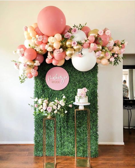 Baby Shower Girl Diy, Baby Shower Deco, Baby Room Inspiration, Weak In The Knees, Birthday Balloon Decorations, Pink Balloons, Pink Parties, Floral Baby Shower, Baby Shower Gender Reveal