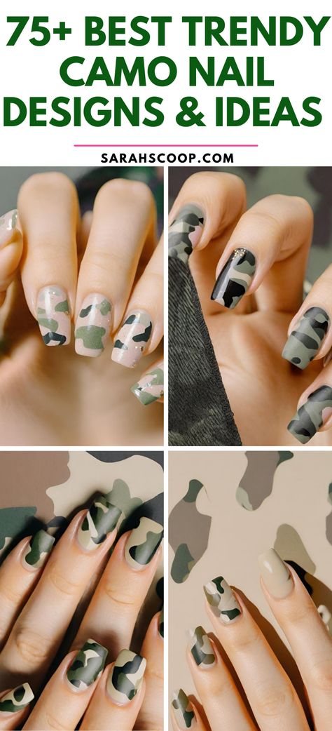 Discover Over 75 Trendy Camo Nail Designs and Innovative Ideas You'll Love! 💅 #nails Duck Camo Nails, Camo Nails Design, Hunting Season Nails, Camouflage Nails Designs, Hunting Nails Designs, Army Nails Design, Camo Nails Acrylic, Camoflauge Nails, Hunting Nail Designs