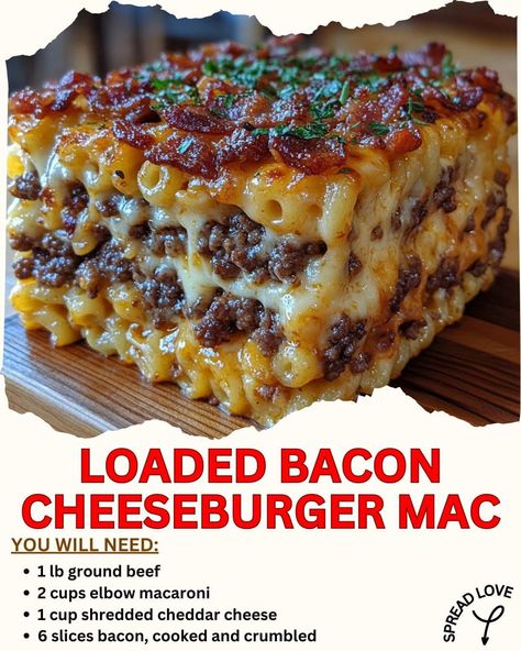 Cheeseburger Mac, Juicy Burger, Healthy Sandwich Recipes, Tummy Yummy, Filled Pasta, Fast Dinner Recipes, Shredded Cheddar Cheese, Beef Casserole Recipes, Cheesy Bacon