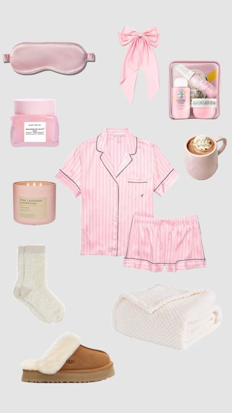 Pink Pajama, Pajama Outfits, Preppy Room Decor, Pink Pajamas, Preppy Room, Cute Preppy Outfits, Cute Pajamas, Preppy Aesthetic, Silk Pajamas