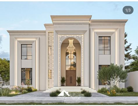 New Classic House, Classic Villa Exterior, New Classic Villa, Classical Villa, Marriage Hall, Classic Facade, Architecture Elevation, Contemporary House Exterior, Facade Architecture Design