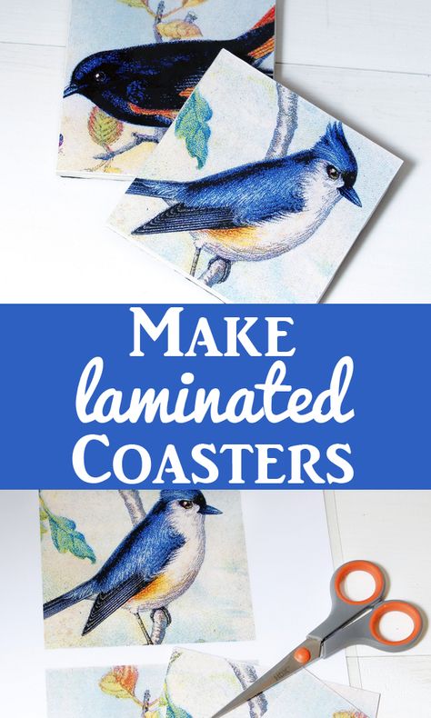 Make Beautiful Laminated Coasters. Great DIY Home Decor Crafts Project using Free Vintage Images and simple White Tiles. Great handmade gift idea! By Cottage Market for Graphics Fairy Xmas Photography, Diy Coffee Station, Diy Locker, Crafts Homemade, Room Decor Crafts, Easy Homemade Gifts, Home Decor Diy Crafts, Diy Blanket Ladder, Wood Wall Art Diy