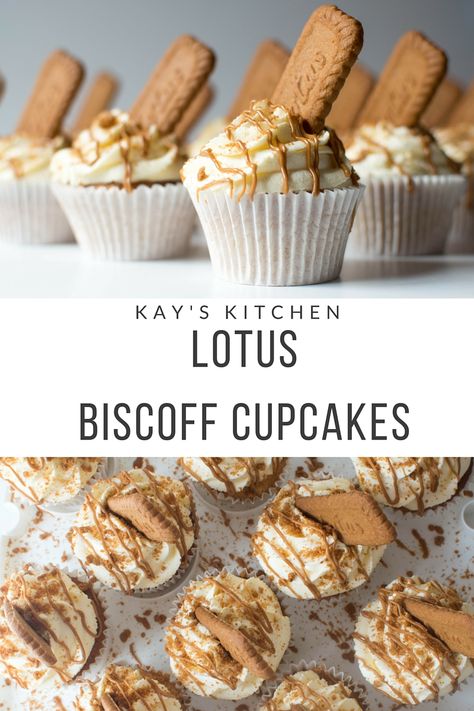 Gingerbread Latte Cupcakes, Biscoff Cupcakes, Biscoff Recipes, Savory Cakes, Lotus Biscoff, Cookie Spread, Savoury Cake, Food Cakes, Cupcake Recipes