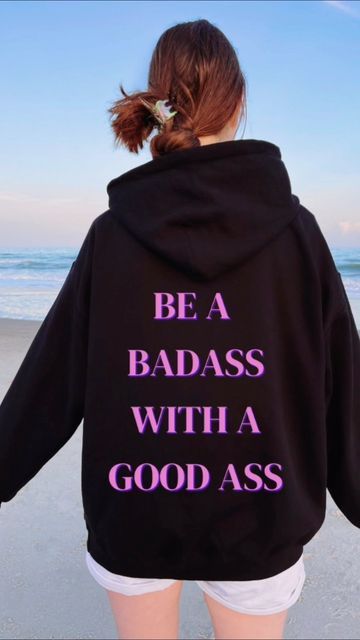 Etsy | ElevatedByJaiden on Instagram: "Be A Badass With A Good Ass Hoodie Sweatshirt now available on Etsy!! ✨🔗 in bio!! ☁️✨ #vsco #vscogirl #vscocam #vscoedit #vscogram #vscohoodies #hoodie #hoodies #etsy #etsyseller #etsyshop #cutehoodie #coolhoodies #trendylook #trendyoutfits #pinterest #pinterestaesthetic #pinterestinspired #pinterestphoto #pinterestgirl #pinterestfashion #pinterestphoto #pinterestfashion #smallbusiness #springoutfits #beachoutfits #coconutgirlaesthetic #beabadasswithagooda Vsco Hoodies, Fall Dinner Outfit, Outfit Ideas College, Dinner Outfit Fall, College Girl Outfits, Vsco Hoodie, Hoodie Ideas, Fall Outfits For School, Pinterest Projects