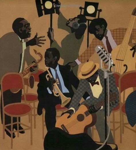 Leo And Diane Dillon Illustration, Leo Diane Dillon, Jazz Club Art, Jazz Art Vintage, Black Music Art, Jazz Music Art, Jazz Aesthetic, Arte Jazz, Jazz Painting