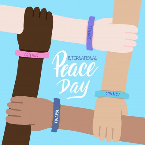 International peace day greeting card. Four hands of people of different races and crossed together. Click to download for free! #Freepik #freevector #people #card #love #hand #DayofPeace #InternationalPeaceDay International Peace Day, World Peace Day, Peace Day, Classroom Charts, Peace Sign Art, International Day Of Peace, World Kindness Day, Different Races, Love Hand