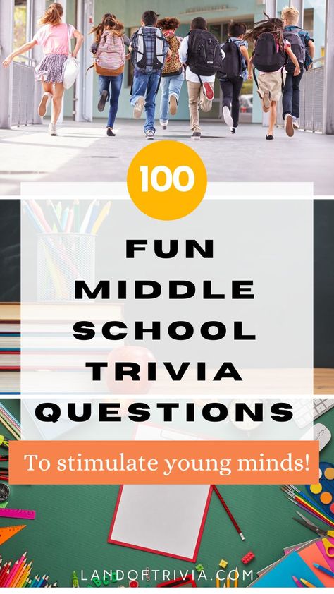 middle school trivia game Fun Trivia Questions, Fun Trivia, Middle Schoolers, Trivia Questions, Trivia, Middle School, The Middle, Books