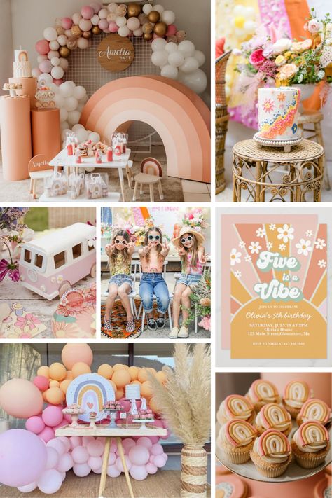 Five Year Old Girl Birthday Party, 5th Birthday Ideas For Girls Themes Summer, Five Party Theme, 6 Year Birthday Party Themes, 5 Is A Vibe Birthday Party Activities, 5 Themed Birthday Party, 5 Year Birthday Theme, 5th Birthday Decorations Girl, 5 Girl Birthday Party Ideas