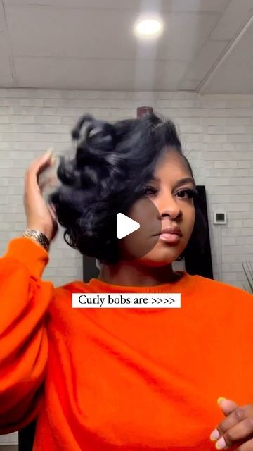 Gorgeous Short Hairstyles, Bob With Wand Curls Black Women, Curly Bobbed Hairstyles, Short Bob Curls Black Women, Mini Bob Black Women, Pin Curl Bob Black Women, Curled Bobs For Black Women, Black Hairstyles Long Hair, Long Bob Sew In Weave Side Part