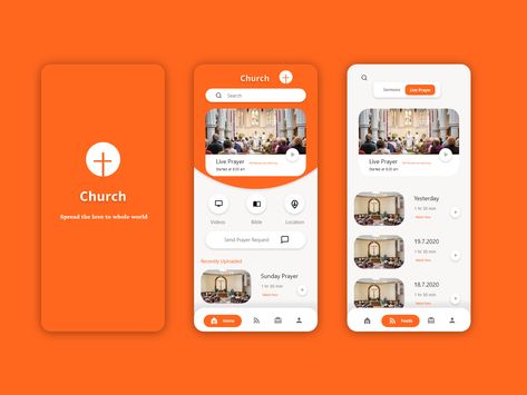 Christian Apps, Church App, Church Marketing, App Design Layout, Ux App Design, Android App Design, Ui Ux App, Mobile Ui Patterns, App Interface Design