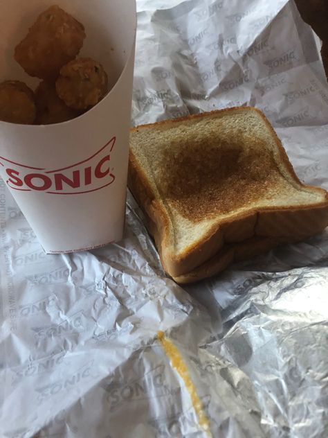 Always quick and easy, reliable and tasty is the Sonic grilled cheese accompanied with tots! Add your favorite slush and you'll still get a deal for under $7 bucks! Sonic Fast Food, Sonic Food, Sonic Drive In, Ice Cream Cookie Sandwich, Food Therapy, Ice Cream Cookies, Sandwich Cookies, Menu Items, Favorite Cookies