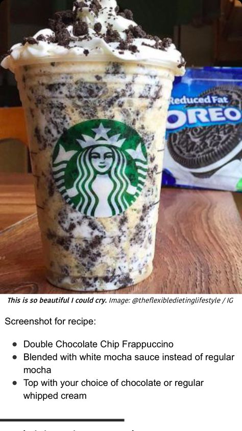 Starbucks Drink At Home, Oreo Frappuccino, Menu Starbucks, Resep Starbuck, Starbucks Secret Menu Recipes, Starbucks Drinks Diy, Secret Starbucks Recipes, Iced Starbucks Drinks, Drink At Home