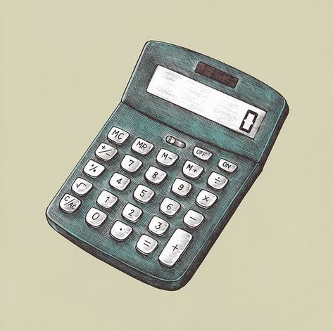 Hand-drawn digital calculator illustration | free image by rawpixel.com Cute Calculator Drawing, Calculator Aesthetic Icon, Drawing On Calculator, Budget Illustration, Draw Calculator, Calculator Drawing, Green Calculator, Calculator Aesthetic, Calculator Illustration