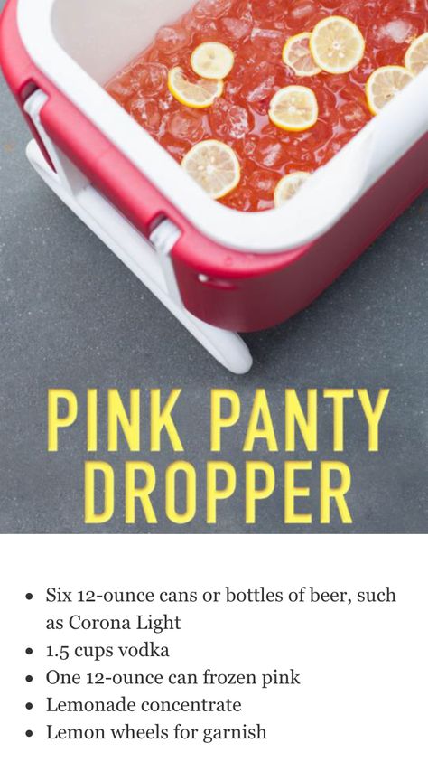 Pink panty dropper  Perfect for a party Pink Panty Dropper, Cosmopolitan Drink Recipe, Cosmopolitan Drink, White Trash Party, Lemonade Punch, Trash Party, Party Drinks Alcohol, Gin Fizz, Super Party