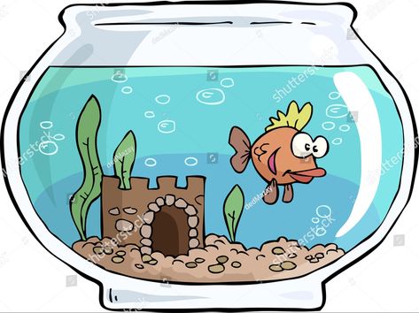 Aquarium Drawing For Kids, Aquarium Clipart, Square Fish Tank, Fish Tank Drawing, Aquarium Drawing, Tank Drawing, College Things, Cartoon Fish, Fish Vector