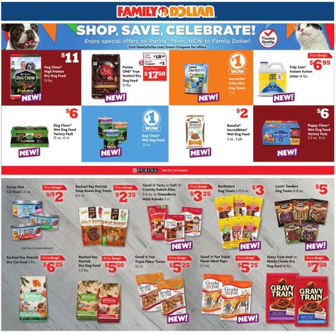 Family Dollar Weekly (10/18/20 - 10/24/20) Ad Preview Family Dollar Diy, Feed Big Family Cheap, Feed A Family Of 4 On $50 A Week, Cheap Family Cotton T-shirt, Family Dollar, Dollar General, High Protein Recipes, Protein Foods, Shopping Trip