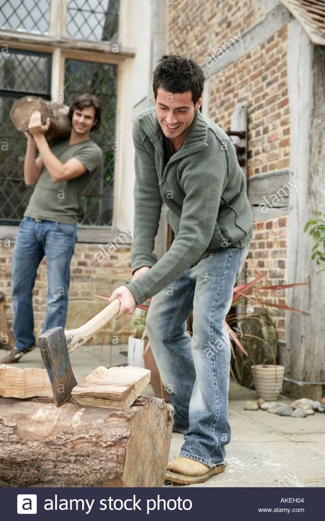 Man Chopping Wood With Axe Stock Photo, Royalty Free Image: 4888835 - Alamy Chopping Wood Pose, Man Chopping Wood, Gore References, Gesture Drawing Reference, Full Body Reference, Gesture Poses, Chopping Wood, Concept Reference, Ref Poses