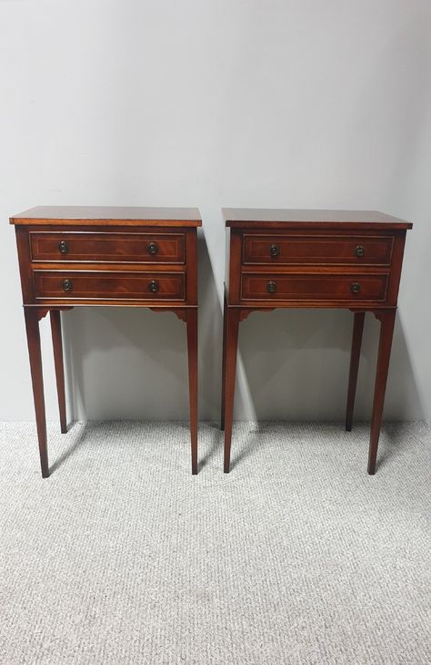 VERY GOOD PAIR MAHOGANY BEDSIDE LAMP TABLES Antique Bedside Table, Dark Wood Bedside Table, Manifestation List, Pine Bedside Table, Tall Bedside Table, Antique Bedside Tables, French Bedside Tables, Lamp Tables, Vintage Bedside Table