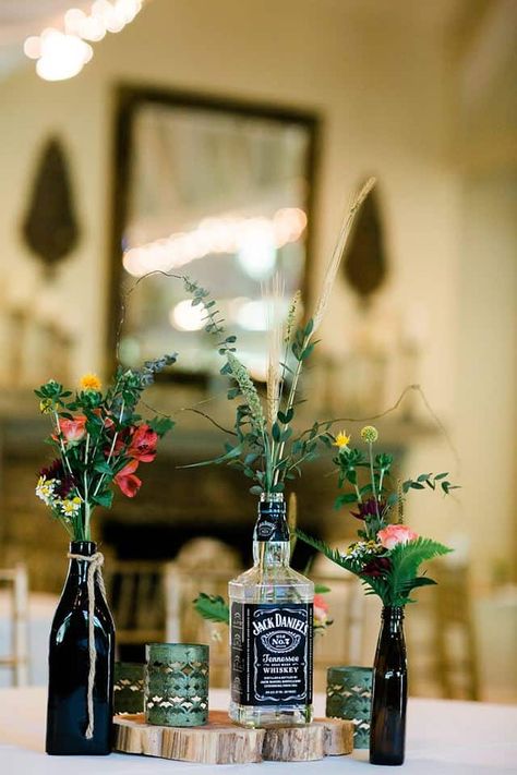 Jack Daniel Centerpieces, Jack Daniels Bottle Centerpiece, Male Table Centerpieces, Jack Daniels Table Centerpieces, Whisky Bottle Centerpiece, Whiskey Bottle Wedding Centerpieces, Whisky Bottle Centerpiece Wedding, Whiskey Centerpieces, Jack Daniels Centerpiece