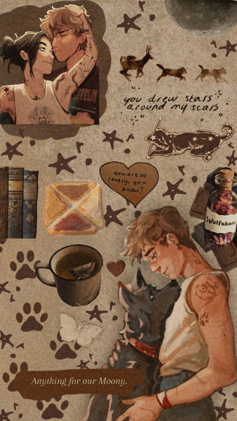 my favs <3 #wolfstar #remuslupin #siriusblack #marauders #wallpaper #quotes #brown #love #stars #moon Remus Lupin Wallpaper, Marauders Wallpaper, Brown Love, Remus And Sirius, Harry Potter Ships, Stars Moon, Remus Lupin, Harry Potter Marauders, Marauders Era